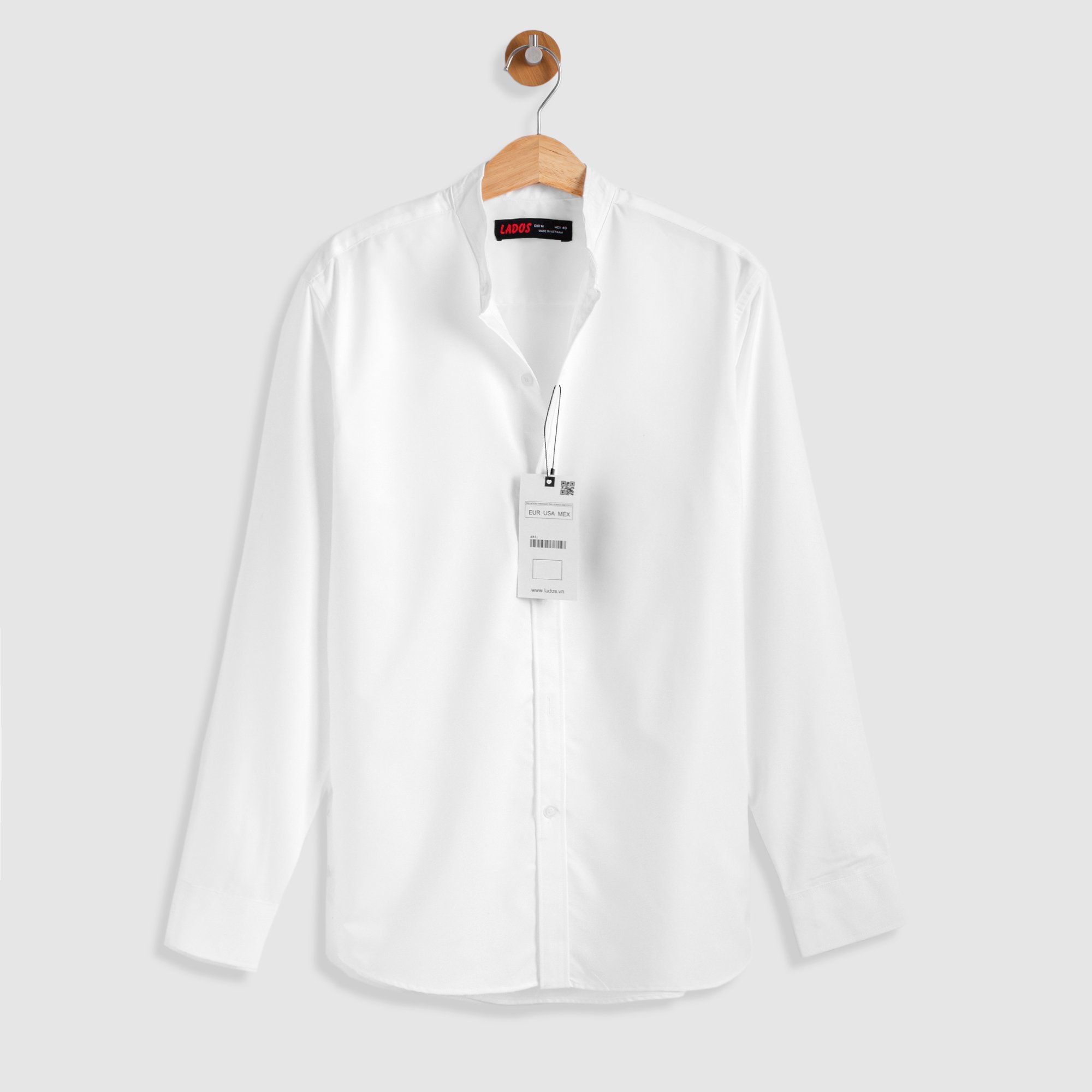Áo sơ mi trơn cổ trụ tay dài LADOS - 781 chất lụa hàn cao cấp, không nhăn Áo sơ mi trơn cổ trụ tay dài LADOS - 781 chất lụa hàn cao cấp, không nhăn
