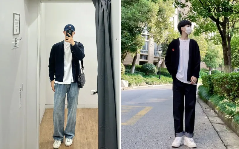 Cách phối quần jean áo thun PHONG CÁCH nhất 2024 ao t shirt trang quan jean ket hop ao cardigan
