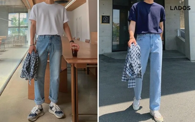 Cách phối quần jean áo thun PHONG CÁCH nhất 2024 ao thun tay lo ket hop voi baggy jean