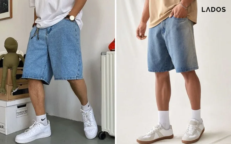 Cách phối quần jean áo thun PHONG CÁCH nhất 2024 short jean