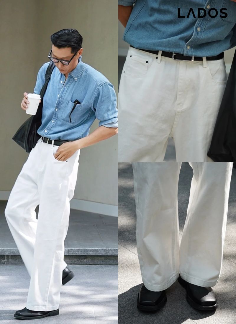 Gợi ý 15+ mẫu áo sơ mi denim nam ĐẸP và trẻ trung 2026 ket hop voi quan trang