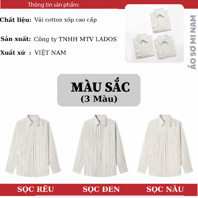 ao so mi nam phong cach han quoc lados ld8174