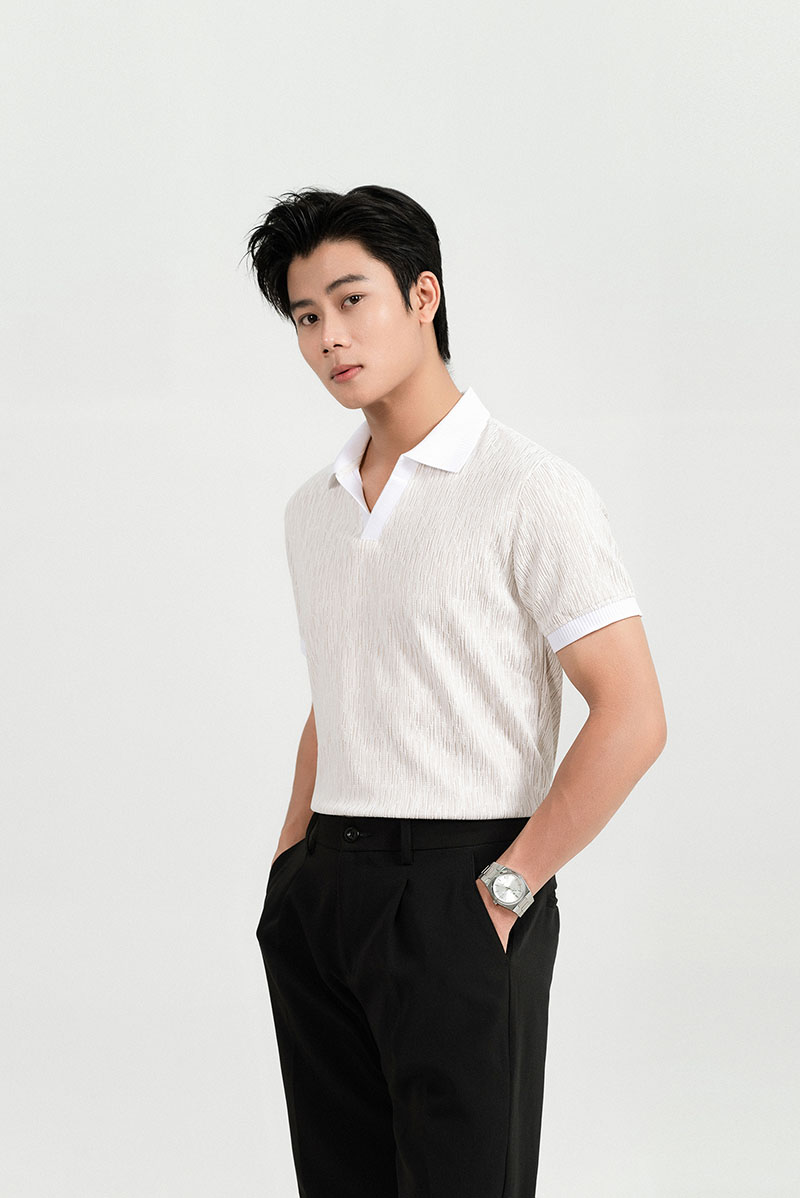 Áo Polo Nam Cổ V Classic Woven LADOS - LD9236 Áo Polo Nam Cổ V Classic Woven LADOS - LD9236 - Ảnh 2