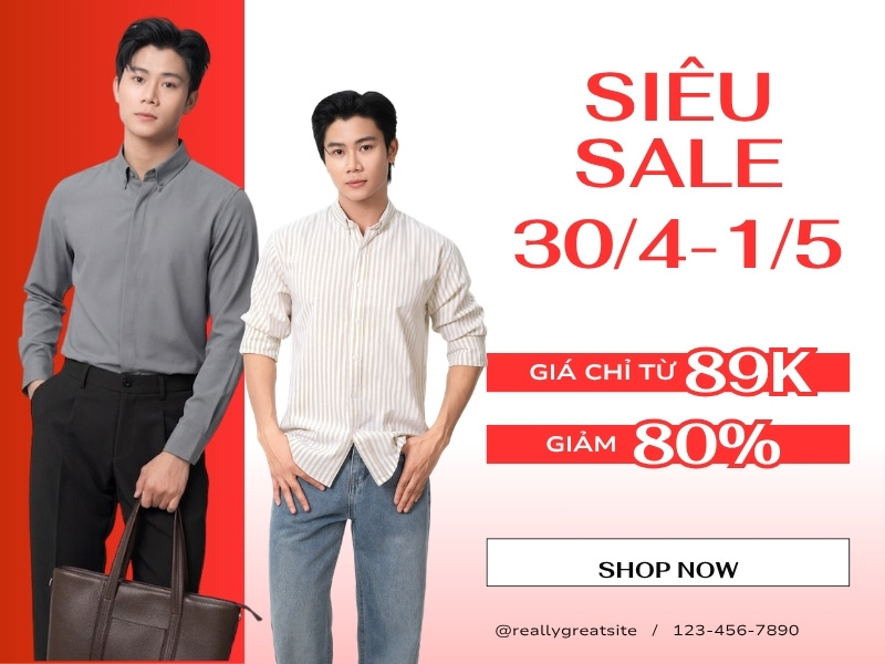 Chương trình khuyến mãi 30/4 thời trang nam tại LADOS giảm giá 80%