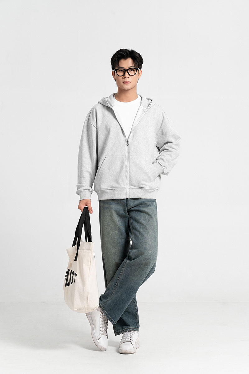 ao khoac hoodie zip nam ld2137
