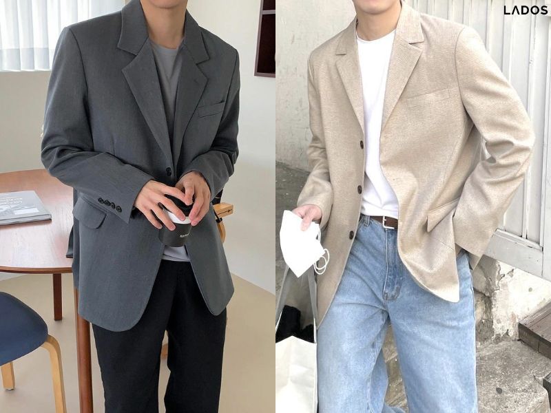 Áo Khoác Nam Thu Đông: Đẹp, Ấm, Chuẩn Phong Cách! Áo khoác blazer nam LADOS phom suông hiện đại