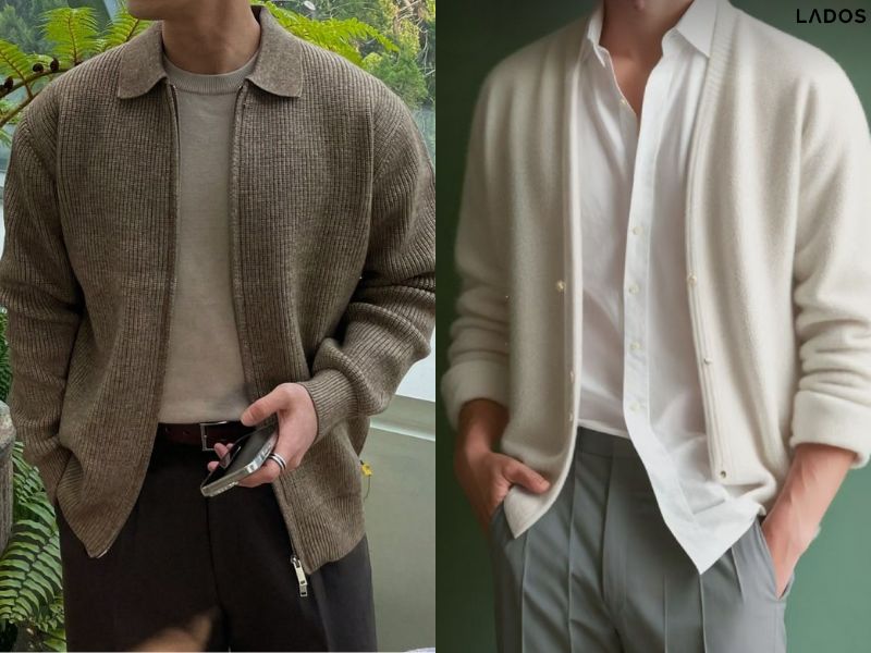 Áo Khoác Nam Thu Đông: Đẹp, Ấm, Chuẩn Phong Cách! Áo cardigan len nam phối đồ thu đông